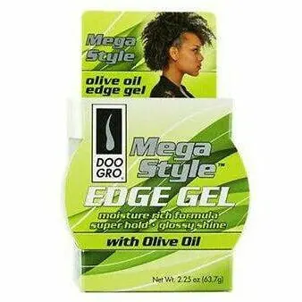 Doo Gro Mega Style Edge Gel with Olive Oil – Strong Hold, Non-Flaking Formula