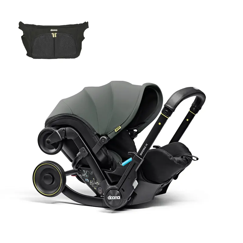 Doona X All-in-One Infant Car Seat & Stroller with Essential Carry Bag – Slate Green