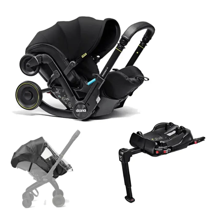 Doona X Infant Car Seat Essential Bundle – Nitro Black