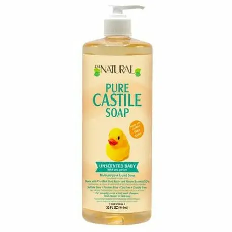 Dr. Natural Pure Castile Soap: Plant-Based, Multipurpose Cleanser – 16 oz