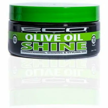 Eco Shine Olive Oil Styling Gel – 8 oz Light-Hold, Frizz-Control Formula
