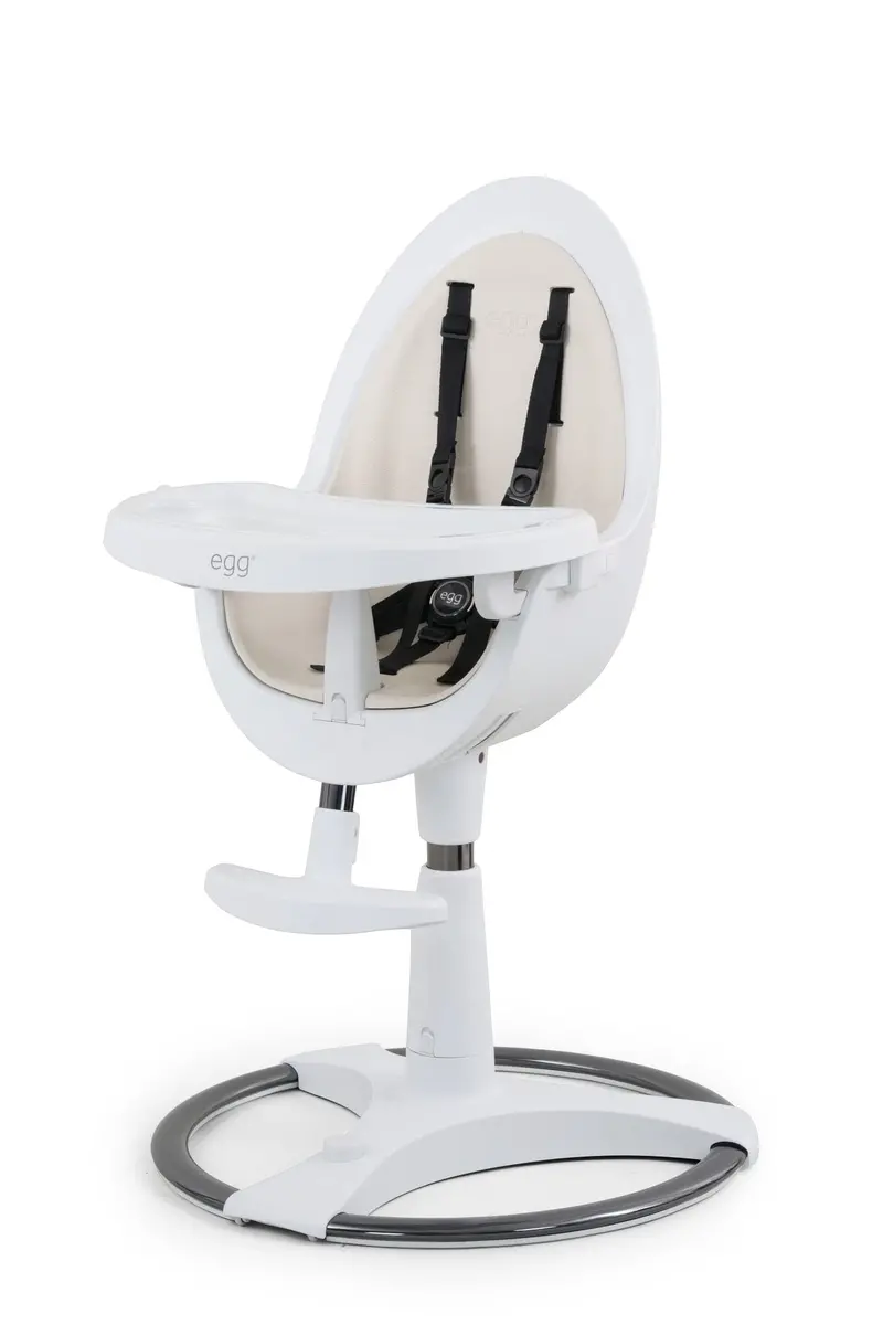 Egg Contemporary High Chair – White and Cream Palette