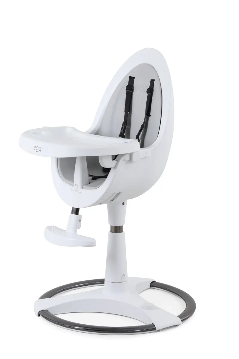 Egg Premium Highchair – White and Charcoal Grey Modern Feeding Station