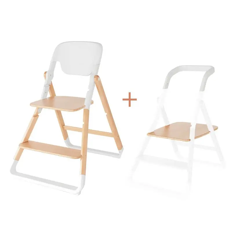 Ergobaby Evolve High Chair with Kitchen Helper – Natural Wood Finish