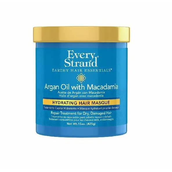Every Strand Argan & Macadamia Hydrating Hair Masque – Restorative Deep Treatment, 15 oz