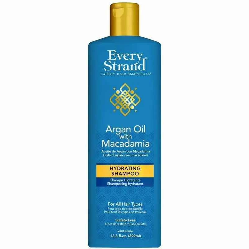 Every Strand Argan & Macadamia Hydrating Shampoo – Sulfate-Free Moisture Cleanser, 13.5 oz