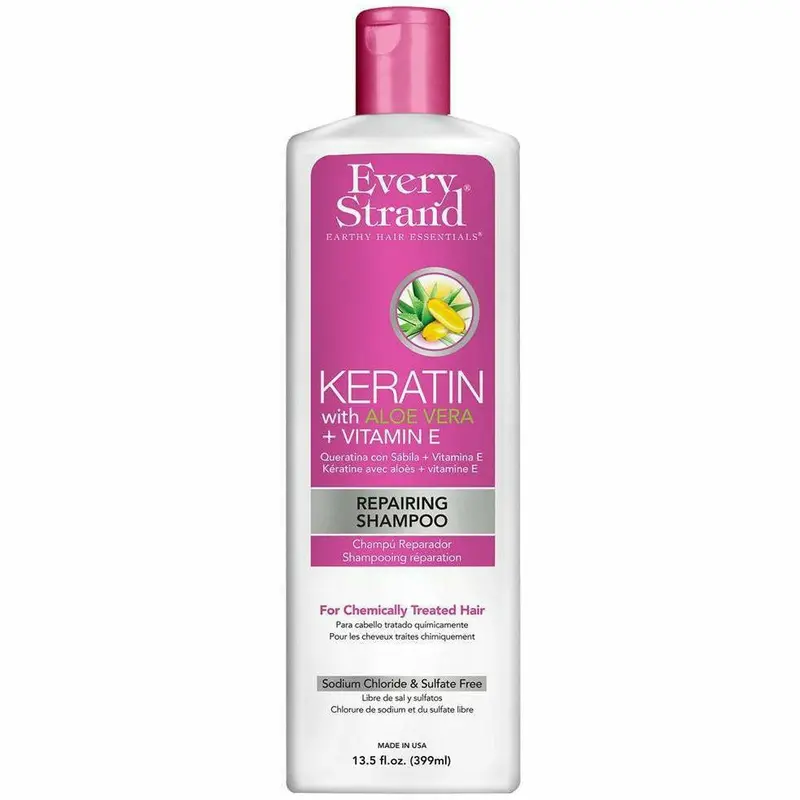 Every Strand Keratin Repairing Shampoo – Gentle Clarifying Cleanser for Damaged Hair, 13.5 oz