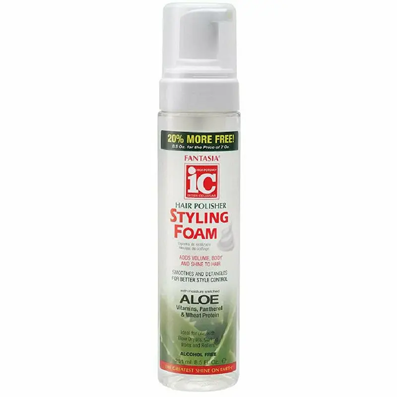 Fantasia IC Hair Polisher Styling Foam – 8.5 oz Flexible Hold, Shine-Boosting Foam