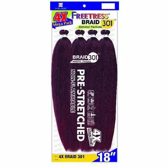 FreeTress Braid 301 – 18-Inch Pre-Stretched Braiding Hair (4X Thickness)