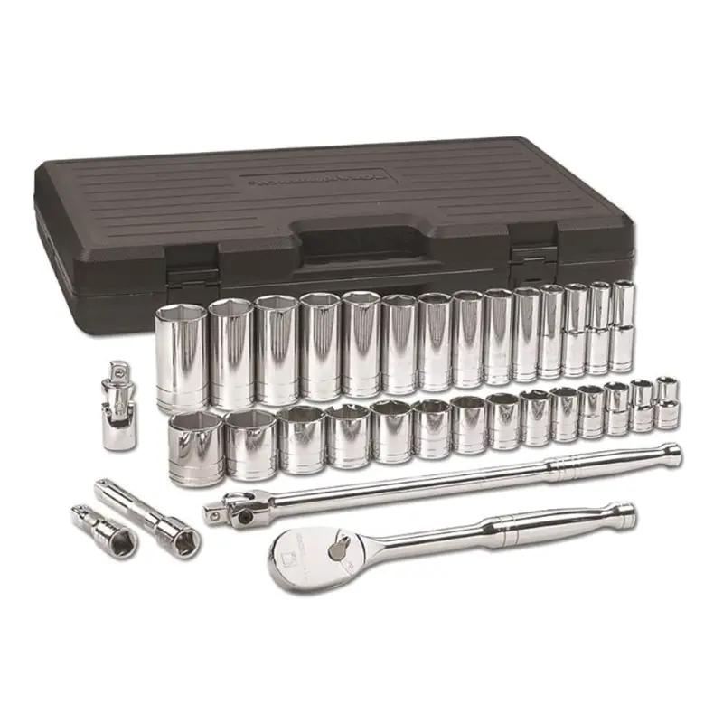 GearWrench 80715 — 33-Piece 1/2″ Drive 6-Point Standard & Deep SAE Mechanics Tool Set