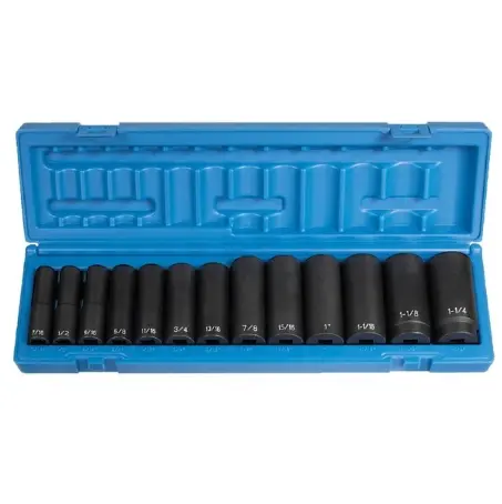 Grey Pneumatic 1/2-Inch Drive 13-Piece Deep Fractional Socket Set