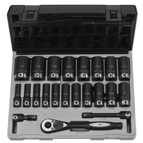 Grey Pneumatic 1/2-Inch Drive 22-Piece Fractional Deep Duo-Socket Set – 6-Point
