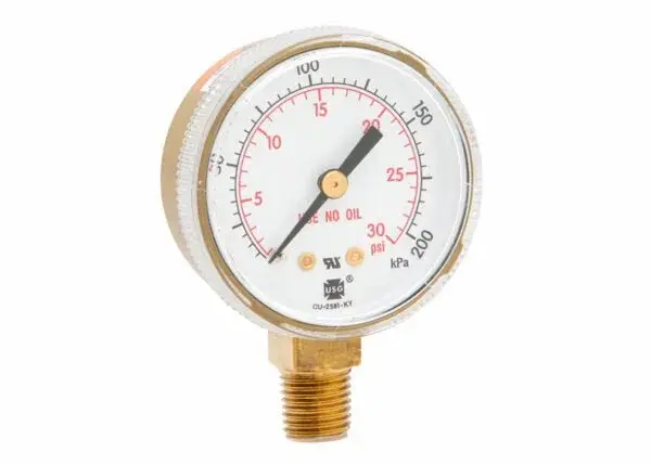 Harris 2-Inch Pressure Gauge For Regulators: 30 Psi / 200 Kpa Range (Model 9006128) 1