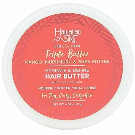 Hawaiian Silky Triple Butter Hair Butter – Rich Moisture Sealant, 4 oz