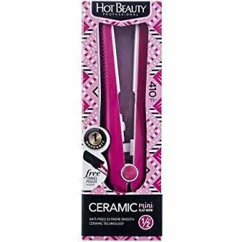 Hot Beauty Ceramic Mini Flat Iron – 0.5-Inch Plates for Precision Styling