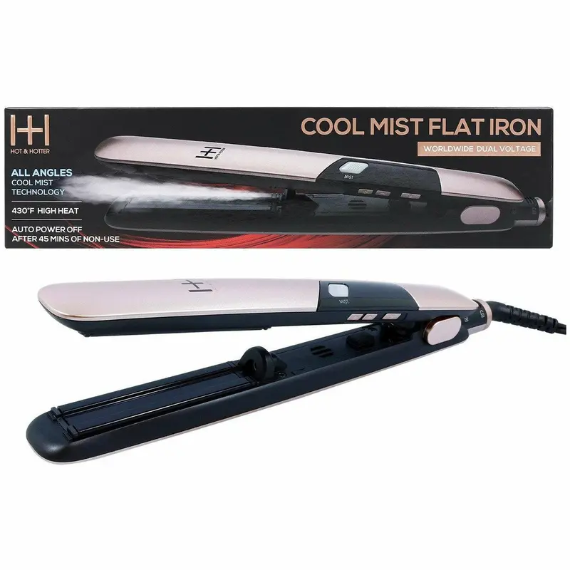 Hot & Hotter Cool Mist Flat Iron for Smooth, Static-Free Styling