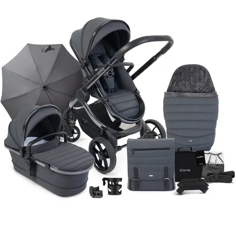 iCandy Peach 7 Full Travel Bundle in Phantom and Dark Grey