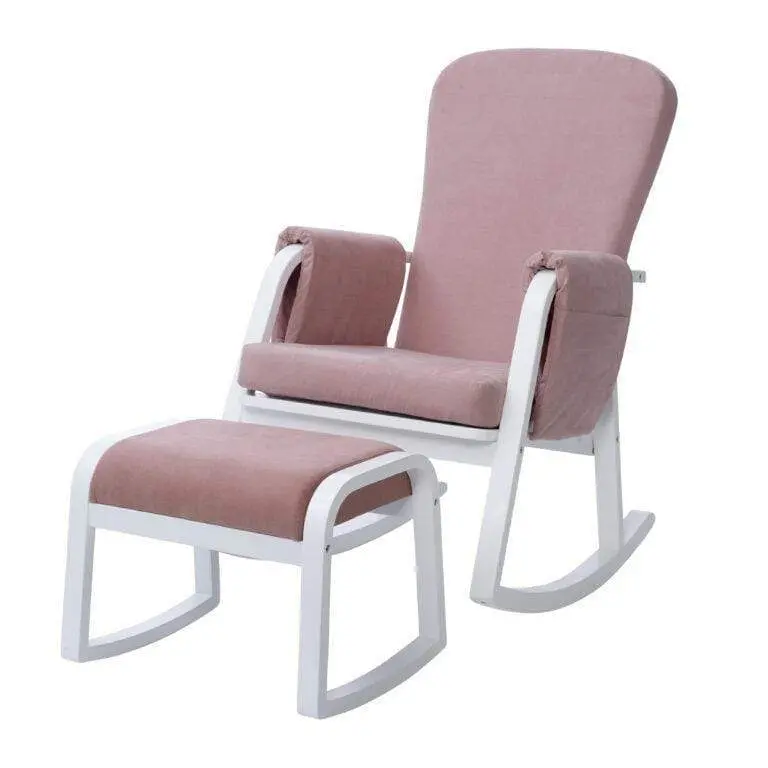 Ickle Bubba Dursley Rocking Chair & Matching Stool – Blush Pink
