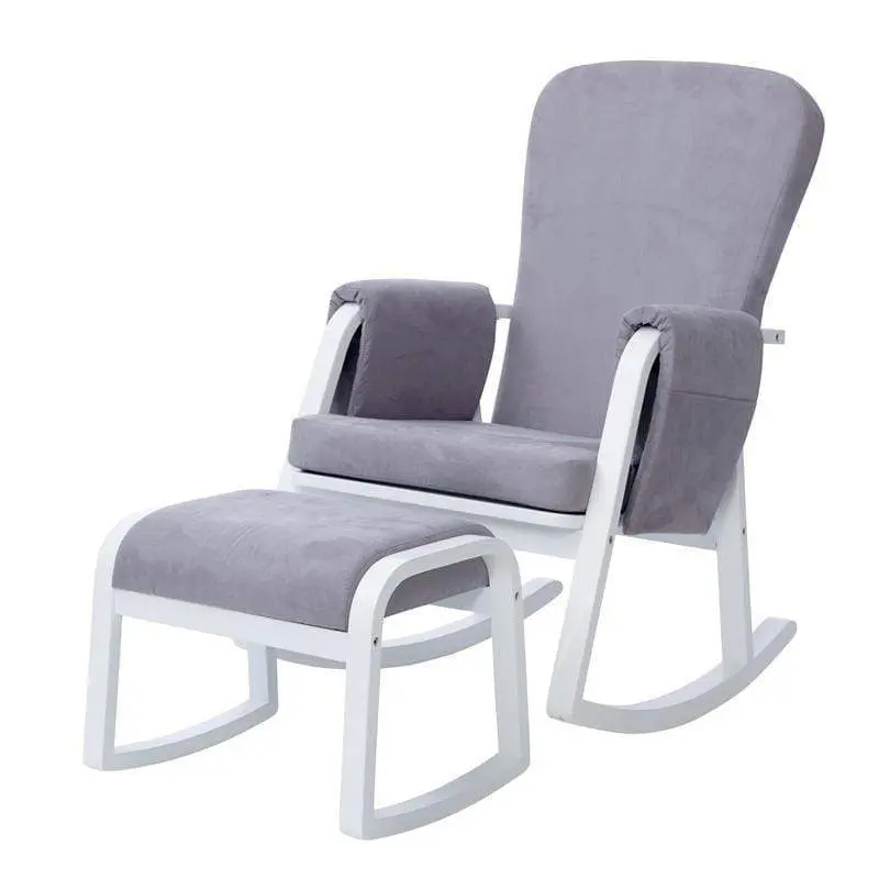 Ickle Bubba Dursley Rocking Chair with Matching Stool – Pearl Grey
