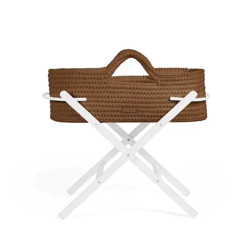 Ickle Bubba Nova Moses Basket and Stand in Mocha and White