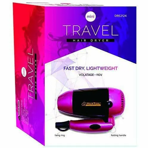 J2 Hair Tool Mini Travel Hair Dryer – Compact Foldable Dryer with Dual Voltage