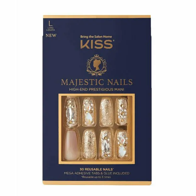 KISS Majestic Nails Luxury Press-On Manicure – Salon-Quality, Reusable Design