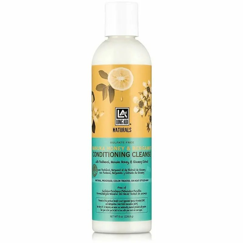 Long Aid Manuka Honey & Bergamot Cleansing Shampoo – 8 oz Gentle, Nourishing Wash