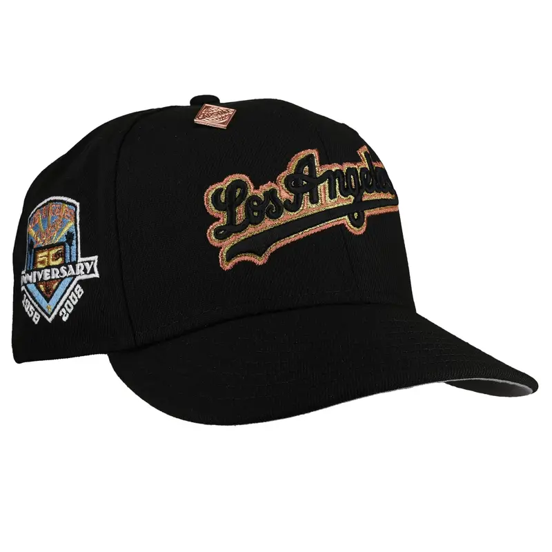 Los Angeles Dodgers 50th Anniversary Black Cap with Gold and Copper Accents