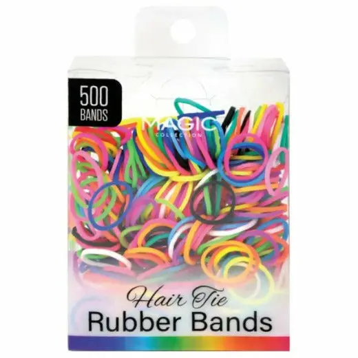 Magic Collection 500-Pack Reusable Hair Ties – Soft Rubber Bands