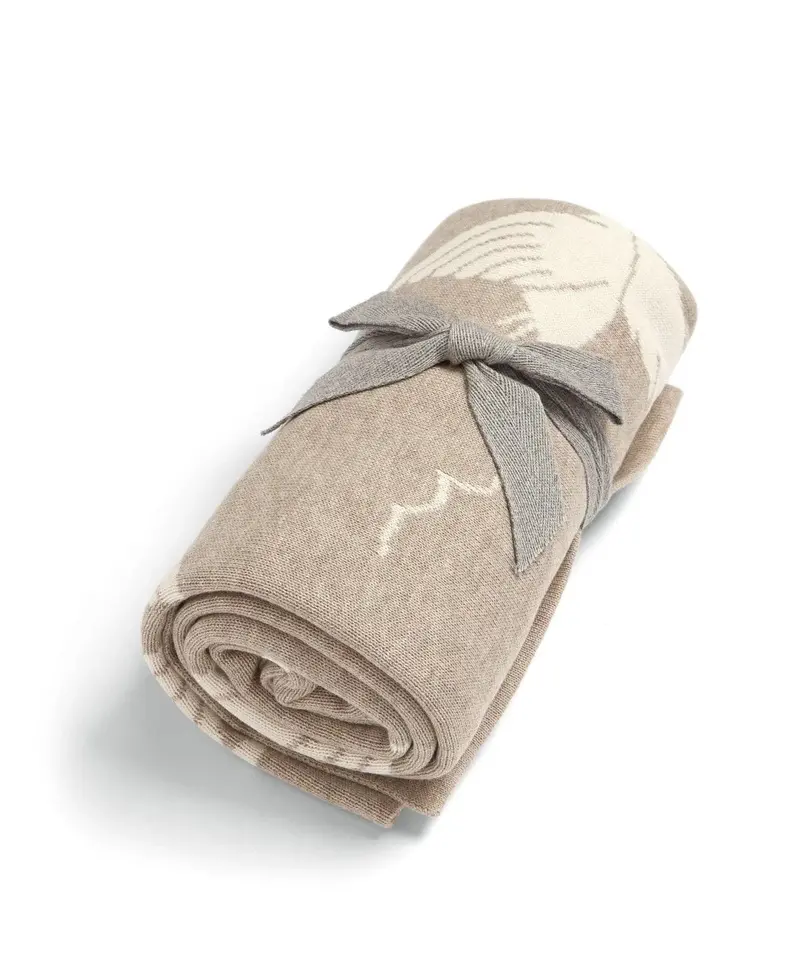 Mamas & Papas Duckling Mocha Knitted Newborn Blanket