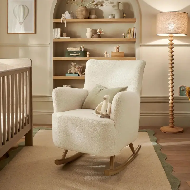 Mamas & Papas Elwood Nursing Chair Only – Off-White Bouclé Fabric