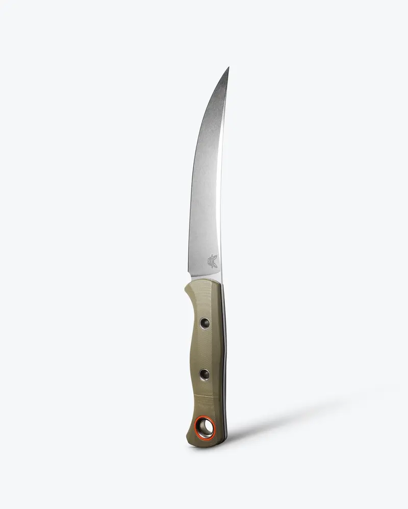 Meatcrafter Trailing-Point Butcher Knife – 6″ Blade, OD Green G10 Handle