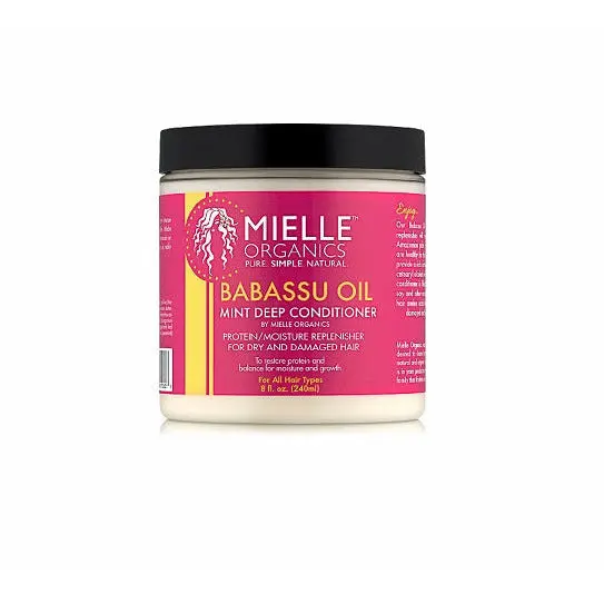 Mielle Babassu Oil & Mint Deep Conditioner – Cooling, Intensive Treatment for Strength & Shine (8 oz)