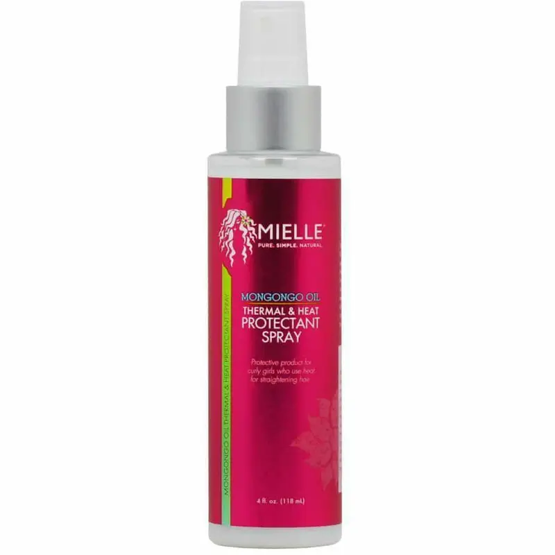 Mielle Mongongo Oil Heat Protectant Spray – Lightweight Thermal Defense for Styling (4 oz)