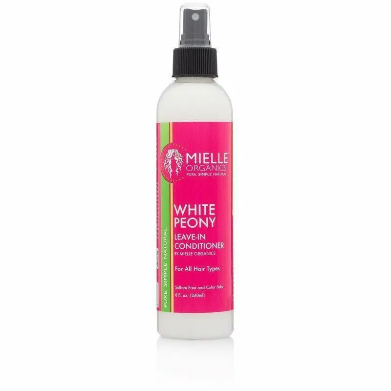 Mielle Organics White Peony Ultra-Moisturizing Leave-In Conditioner – Strengthening, Heat-Protective Cream for Dry, Coarse Hair (8 oz)