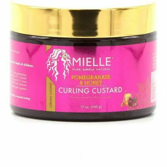 Mielle Pomegranate & Honey Curling Custard – Strong-Hold Definition Cream for Long-Lasting Curls (12 oz)