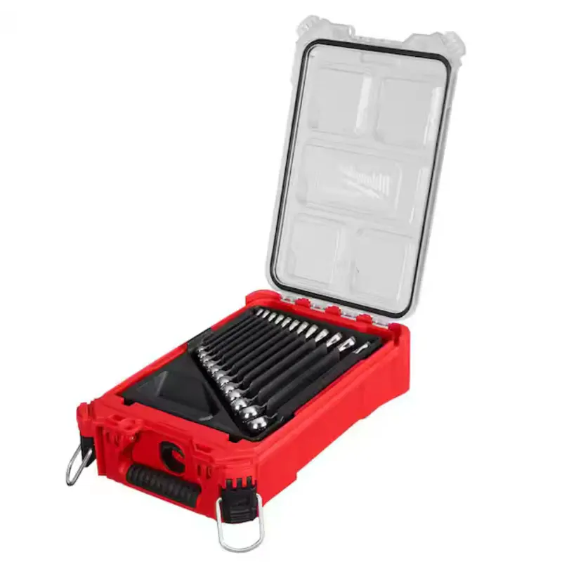 Milwaukee 15-Piece Metric Combination Wrench Set with PACKOUT Compact Organizer (48-22-9483)