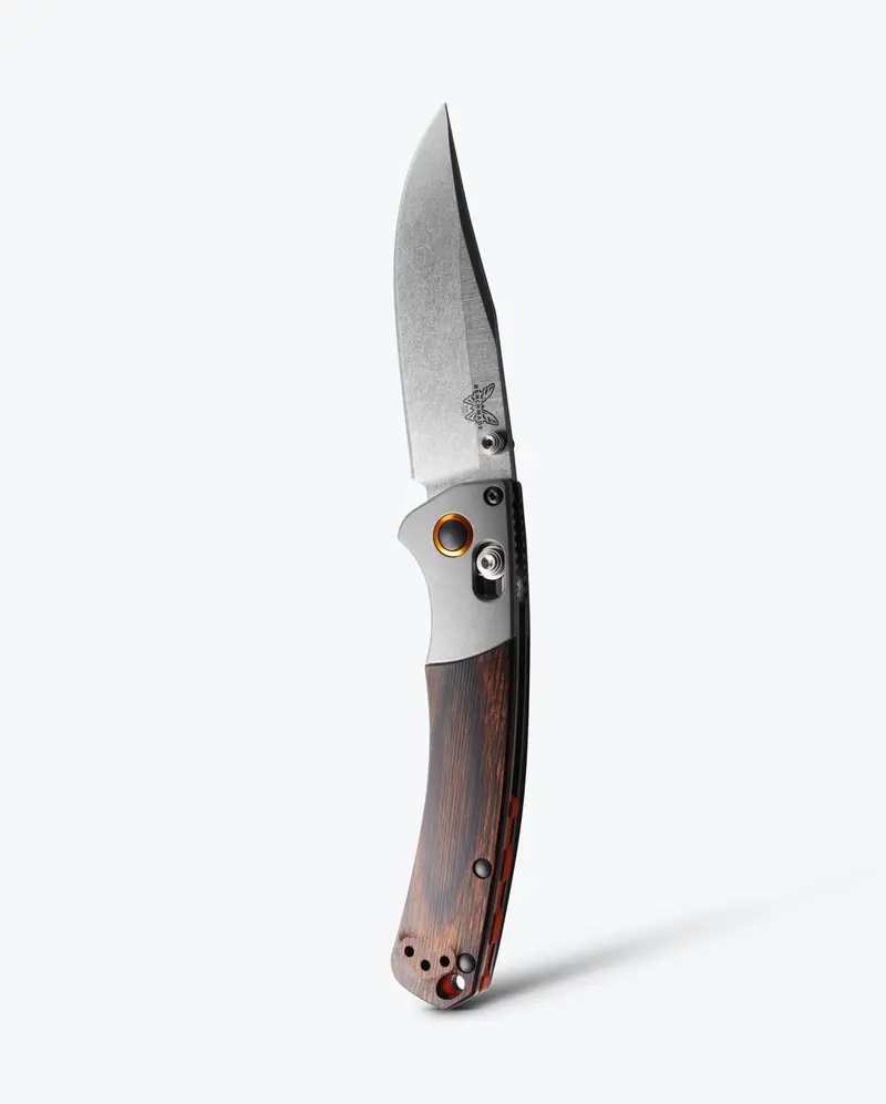 Mini Crooked River Knife – Gray Aluminum and Wood, Clip-Point Blade