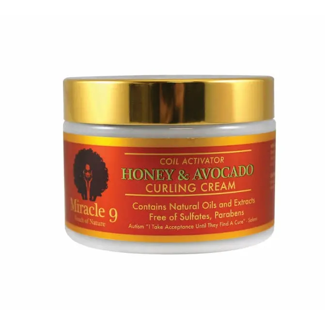 MIRACLE 9 Coil Activator Curling Cream – Honey & Avocado Infused 12 oz