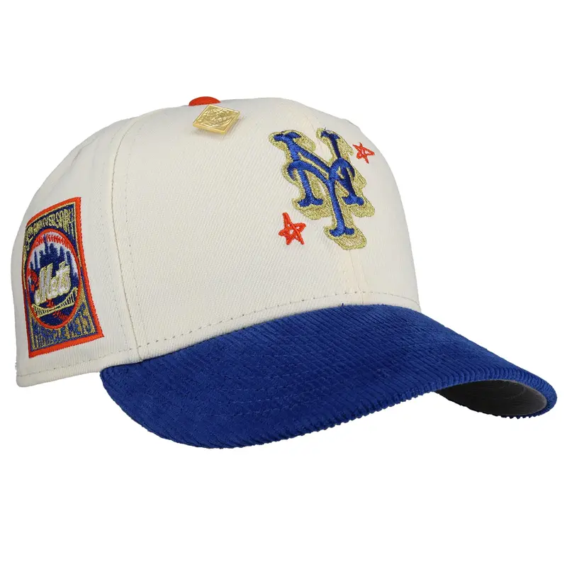 New York Mets 25th Anniversary Chrome Corduroy Blue Metallic 59Fifty Fitted Hat