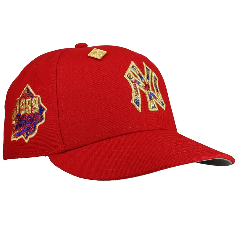 New York Yankees 1999 World Series Red Tie-Dye Metallic 59Fifty Fitted Hat