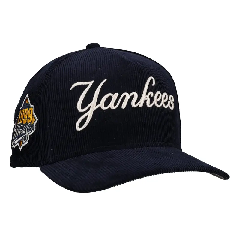 New York Yankees 1999 World Series Snapback – Navy Corduroy Script Hat