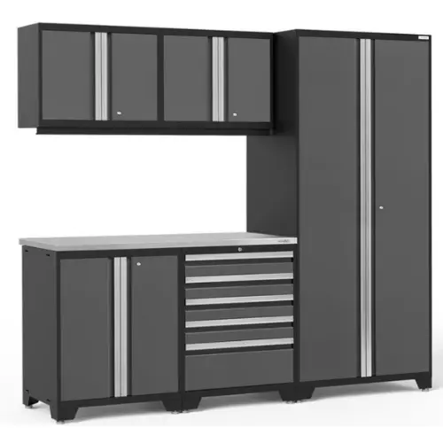 NEWAGE Pro Series 6-Piece Cabinet Bundle – Base, Wall, Tool Drawer, and Locker Units