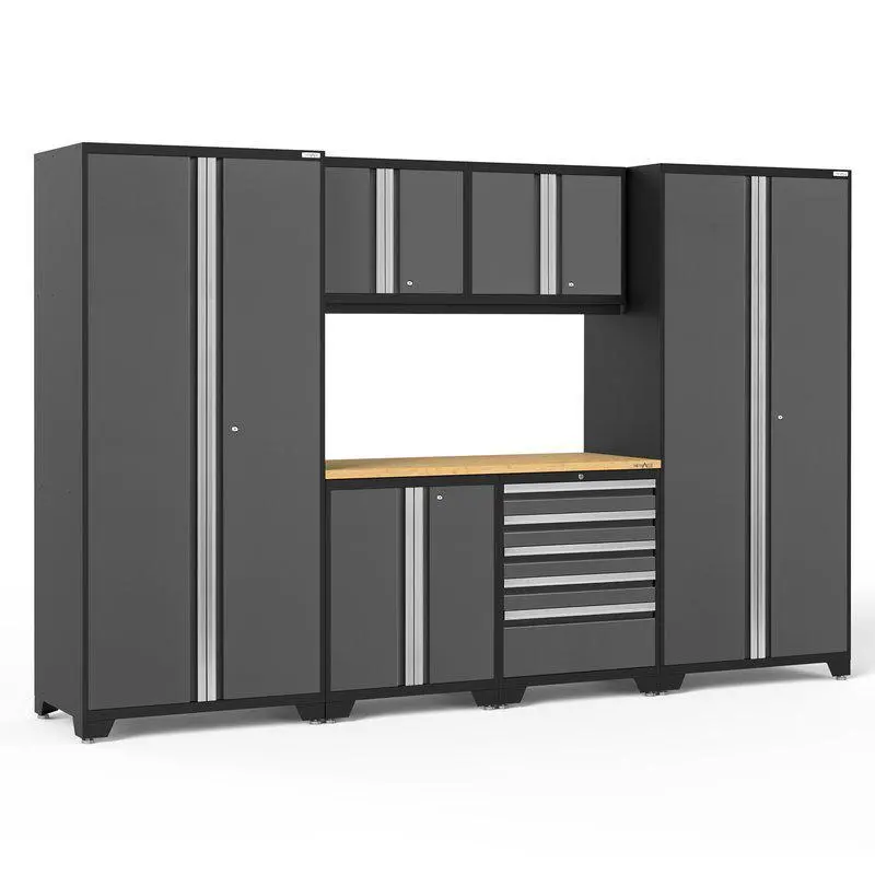 NEWAGE Pro Series 7-Piece Cabinet System – Modular Storage with 56″ Worktop