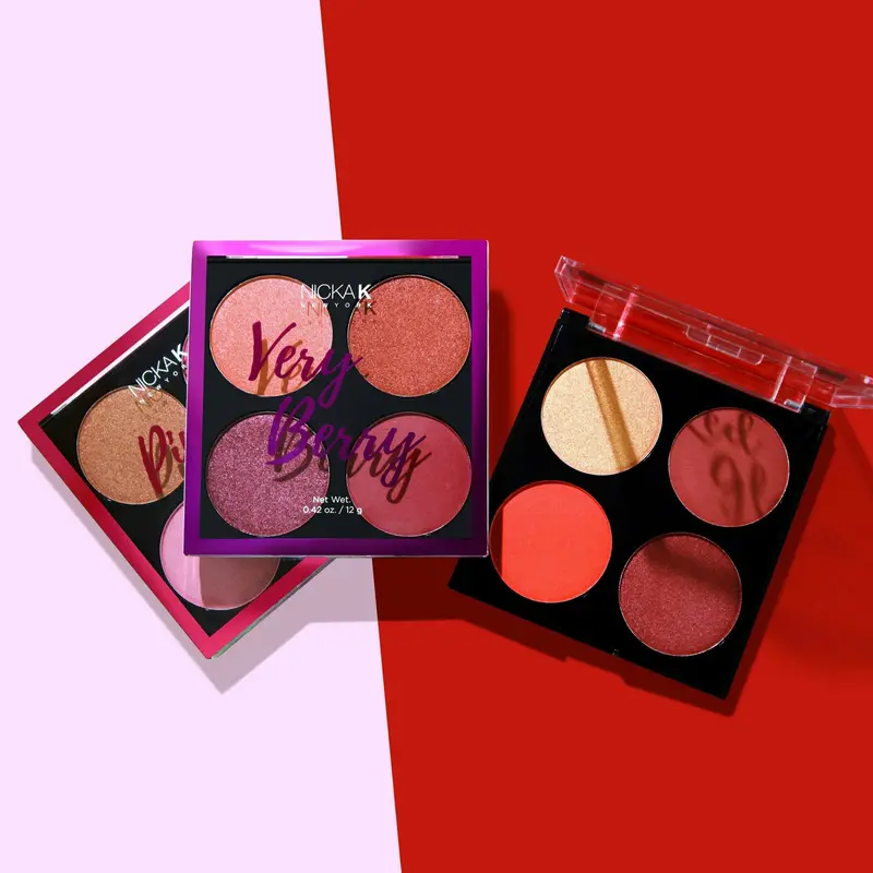Nicka K 4-Shade Blush Palette – Buildable, Blendable Colors
