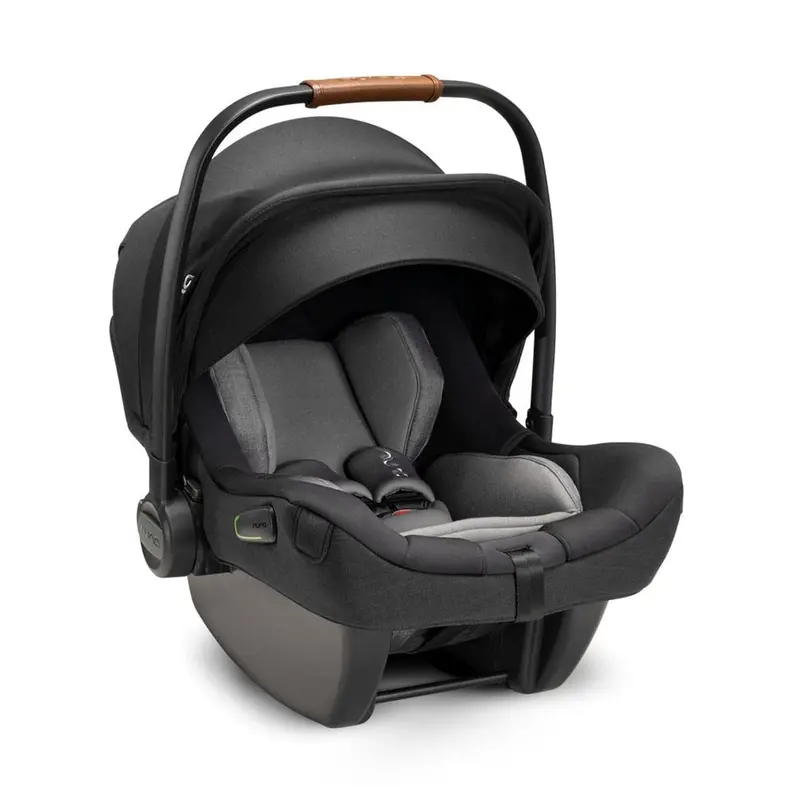 Nuna Pipa Next i-Size Infant Car Seat Carrier – Caviar with Tan Leatherette Trim