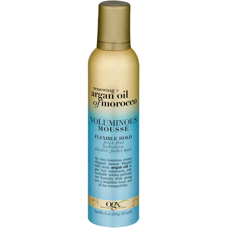 OGX Argan Oil Volumizing Mousse – 8 oz Lightweight Lift & Hold
