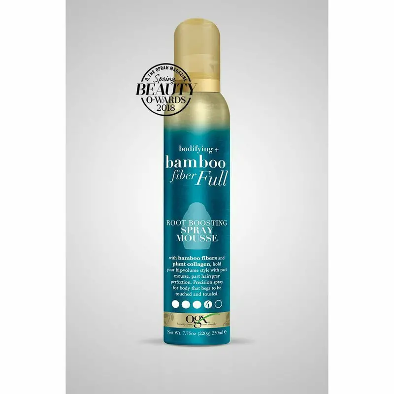 OGX Bodifying + Bamboo Fiber Full Mousse – Volumizing Styling Foam for Fine to Medium Hair