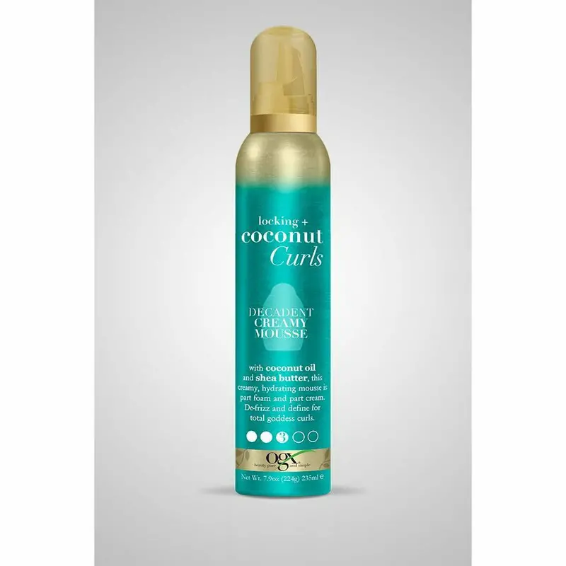 OGX Coconut Curls Decadent Creamy Mousse for Defined, Frizz-Free Curls
