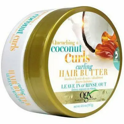 OGX Curling Hair Butter for Soft, Bouncy Definition (6.6 oz)